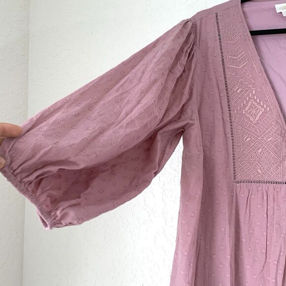 Starling Reine Dress Women 16 Dusty Pink Rose Puff Cottagecore Boho Peasant - Picture 5 of 12